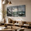 3 panneaux muraux, impression sur toile Stormy Ocean Cliff-2048316051