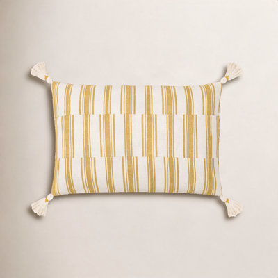 Robbia Tassels Cotton Lumbar Throw Pillow