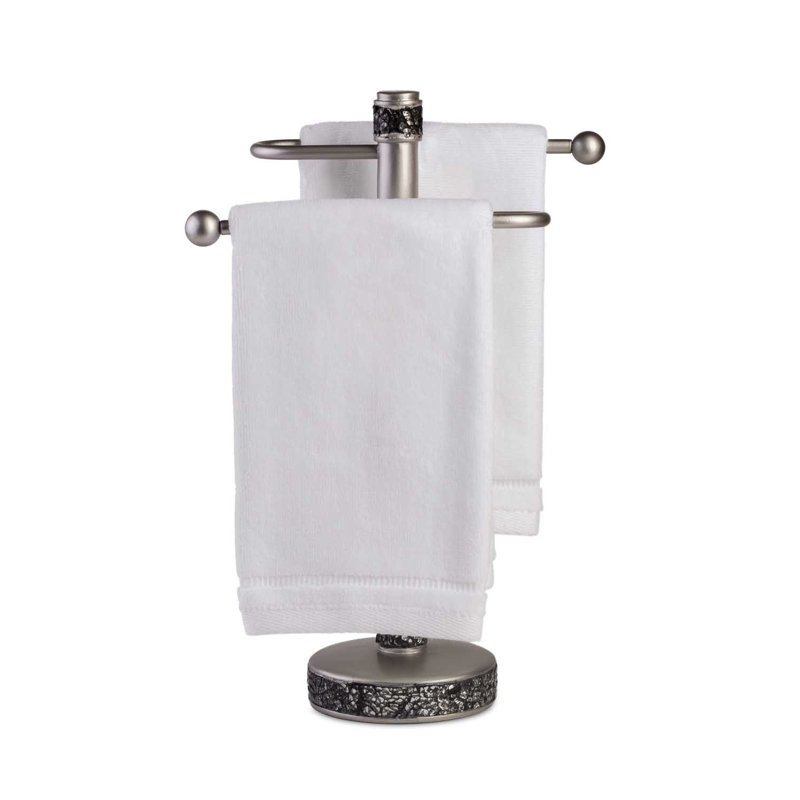  Monogrammed 4 Piece 100% Cotton Fingertip Towel Set, B, White