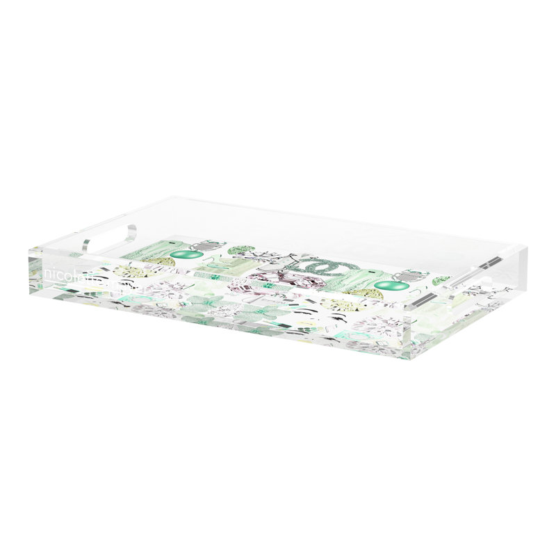 Decorative Tray, 22.5"W x 14.5"D x 2"H, Mint