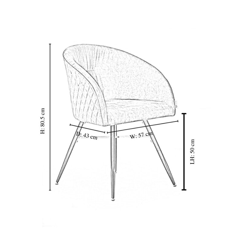 Akiria 4 Person Dining set - a Rectangular Wooden Dining Table with Metal Legs and a Set of 4 Quilted Velvet Dining Chairs for Dining Room - Modern Dining Table Set