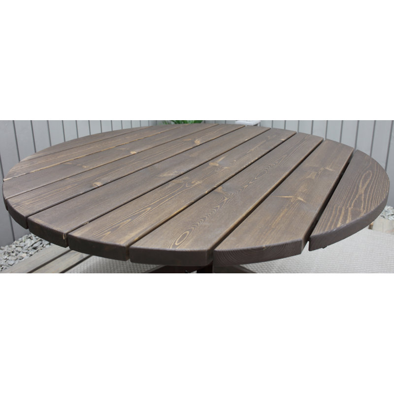 Edgerton Round Pine Outdoor Dining Table , 284.48cm cm W 284.48cm cm D, Brown