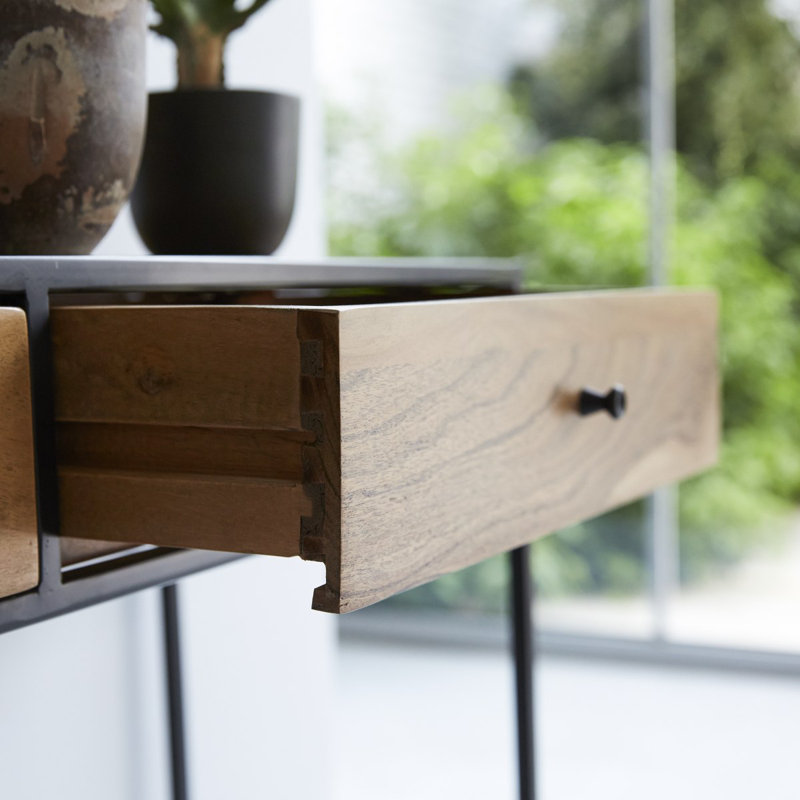 Agra 39.37'' W Solid Wood Console Table