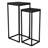 Sarrasseau Set of 2 Black Marble Square Side Tables-741313325