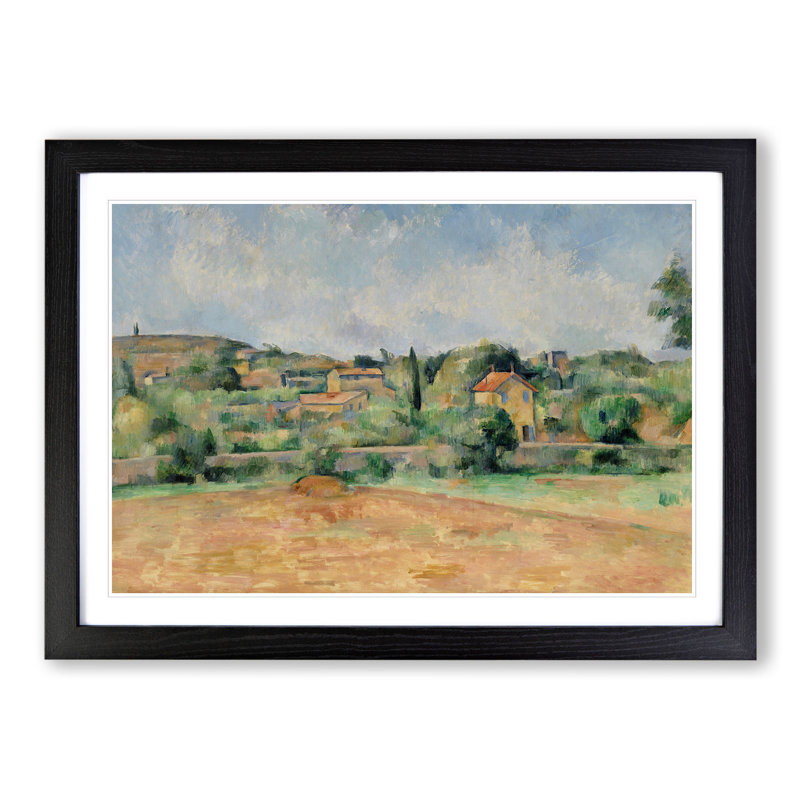 The Red Earth by Paul Cezanne - Picture Frame Painting, 27cm H x 36cm W x 2cm D, Black Framed
