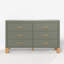 Commode 6 tiroirs, commode de rangement moderne avec poignées en métal et pieds en bois massif-1257469555