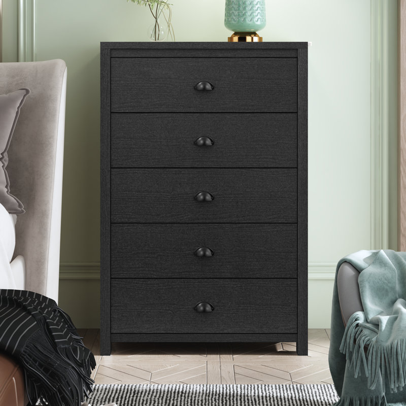 Commode 5 tiroirs Isenbert Crissman, Chêne noir