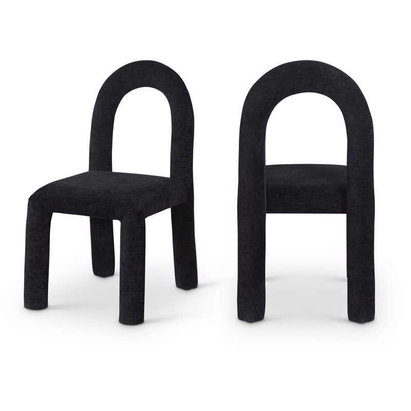 Chaise Amari, Noir, noir, noir, noir, Tissu chenille