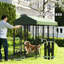 Chenil d'extérieur pour chien avec porte-bol rotatif, clôture pour parc pour chien avec couvercle imperméable, 8 pi x 4 pi x 6 pi, vert