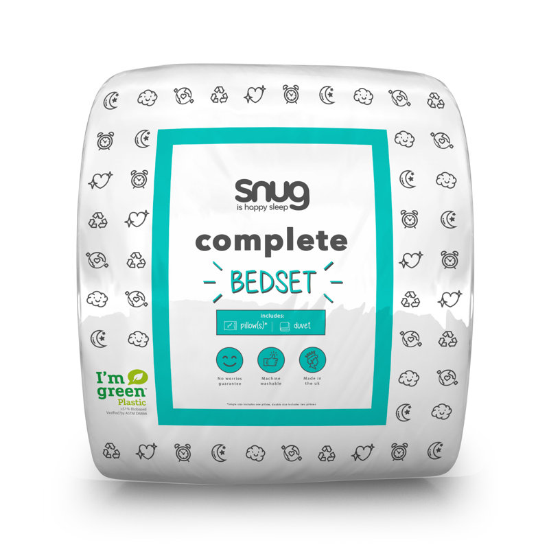 Snug Complete Bed Set Duvet and Pillow - 10.5 Tog, Single