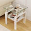 Ensemble 2 pièces table de thé moderne en verre trempé - transparent / carré blanc-624641985