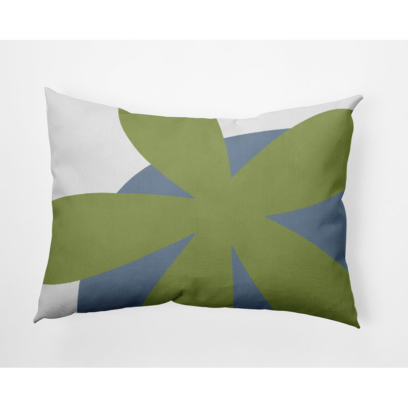Floral Outdoor Reversible Throw Pillow, Apple Green