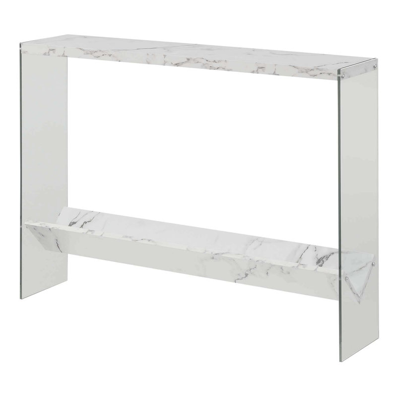 Allegonda 42'' Console Table, White Faux Marble
