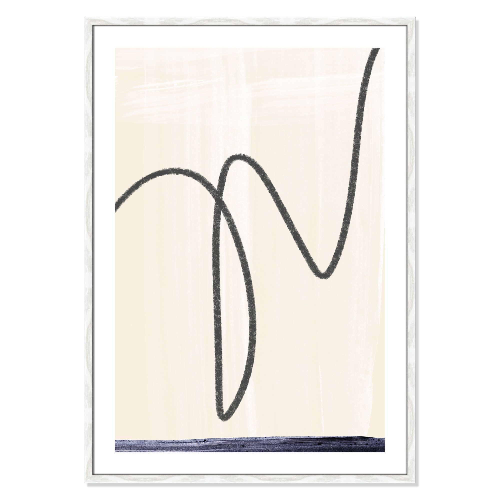 'Departured I' - Picture Frame Painting Print on Paper, White Framed Paper, 41.5" H x 29.5" W x 0.75" D