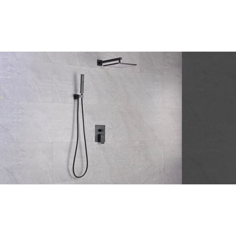Brushed Gold Stainless Steel Wall Mounted Rain Shower System