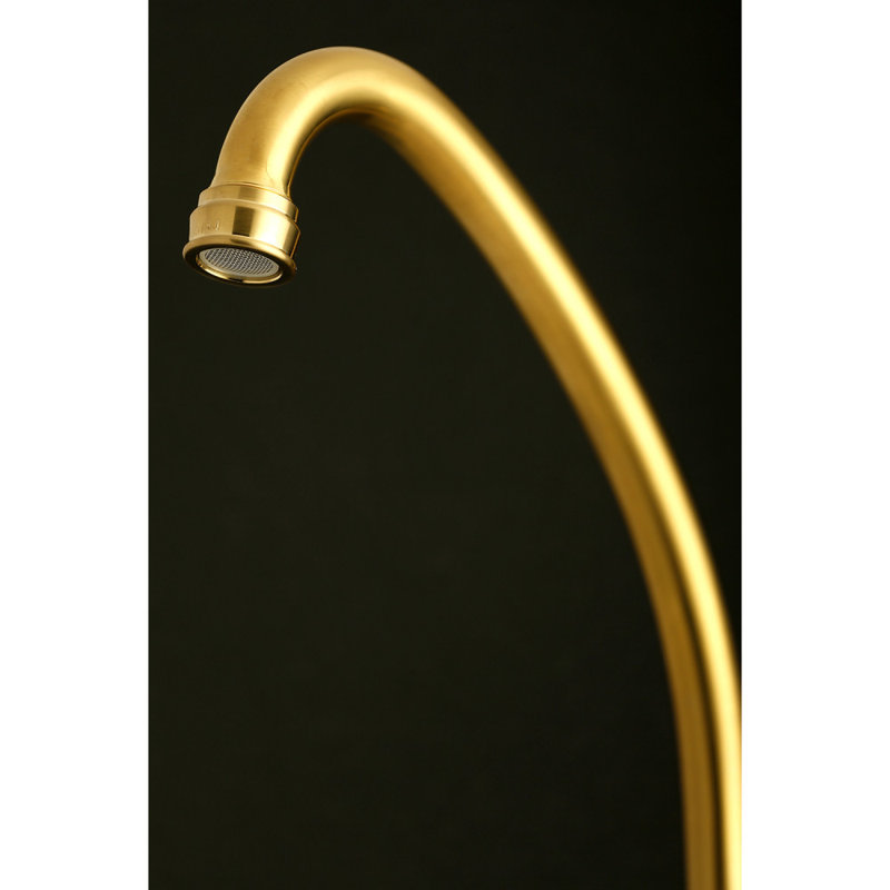 Kingston Brass Kingston Double-Handle 2-Hole Wall-Mount Bridge Kitchen Faucet, Matte Black