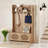 Four In One Household Storage Cabinet, Integrating Bench Coat Rack And Folding Shoe Rack, Wicker Cabinet Door, Retro Farmhouse Style