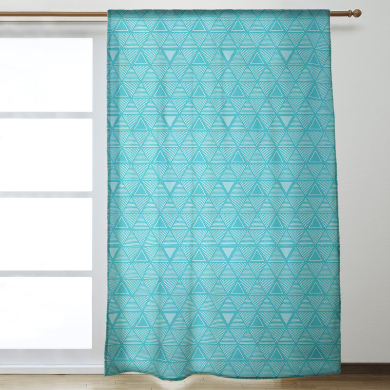 Jordao Room Darkening Curtain Single Panel, Teal