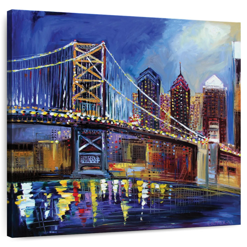 Lilie The Benjamin Franklin Bridge, 10" H x 10" W