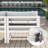 Modern 9-Piece Aluminum Patio Conversation Set with Propane Fire Pit Table, 500lb Capacity Heavy-Duty Outdoor Sectional Set with Cushions-1418358814