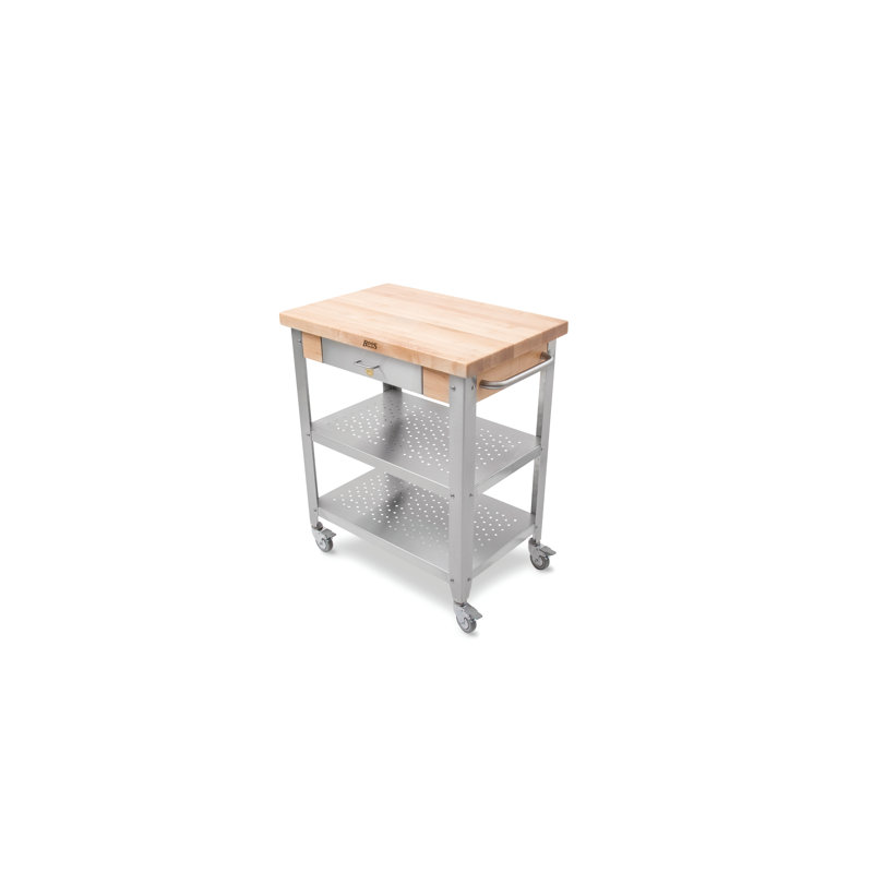 Cucina Elegante Kitchen Cart with Wood Top, Not Included