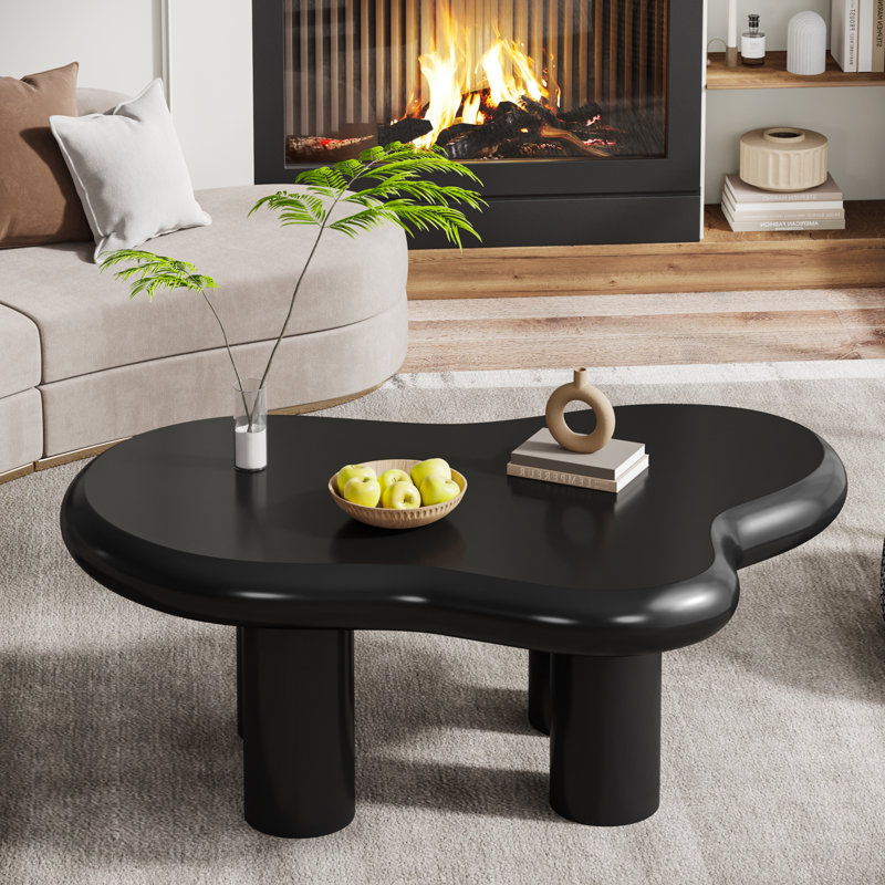 Lorrisa 48.5" Cloud Shape Modern Coffee Table with Cute Cartoon look Irregular Top and Four Legs