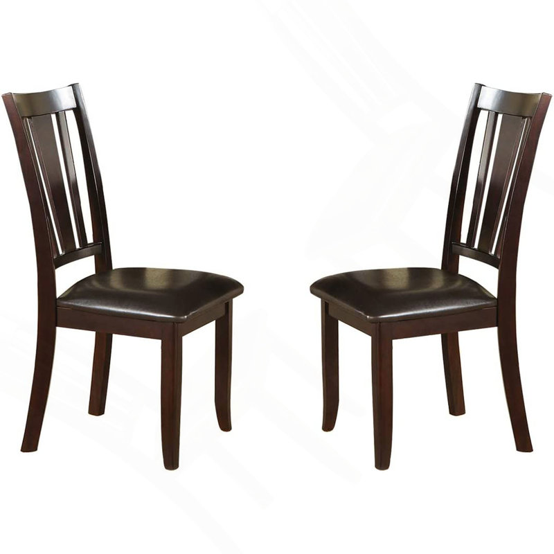 Ensemble de 2 chaises simples et contemporaines à finition brune