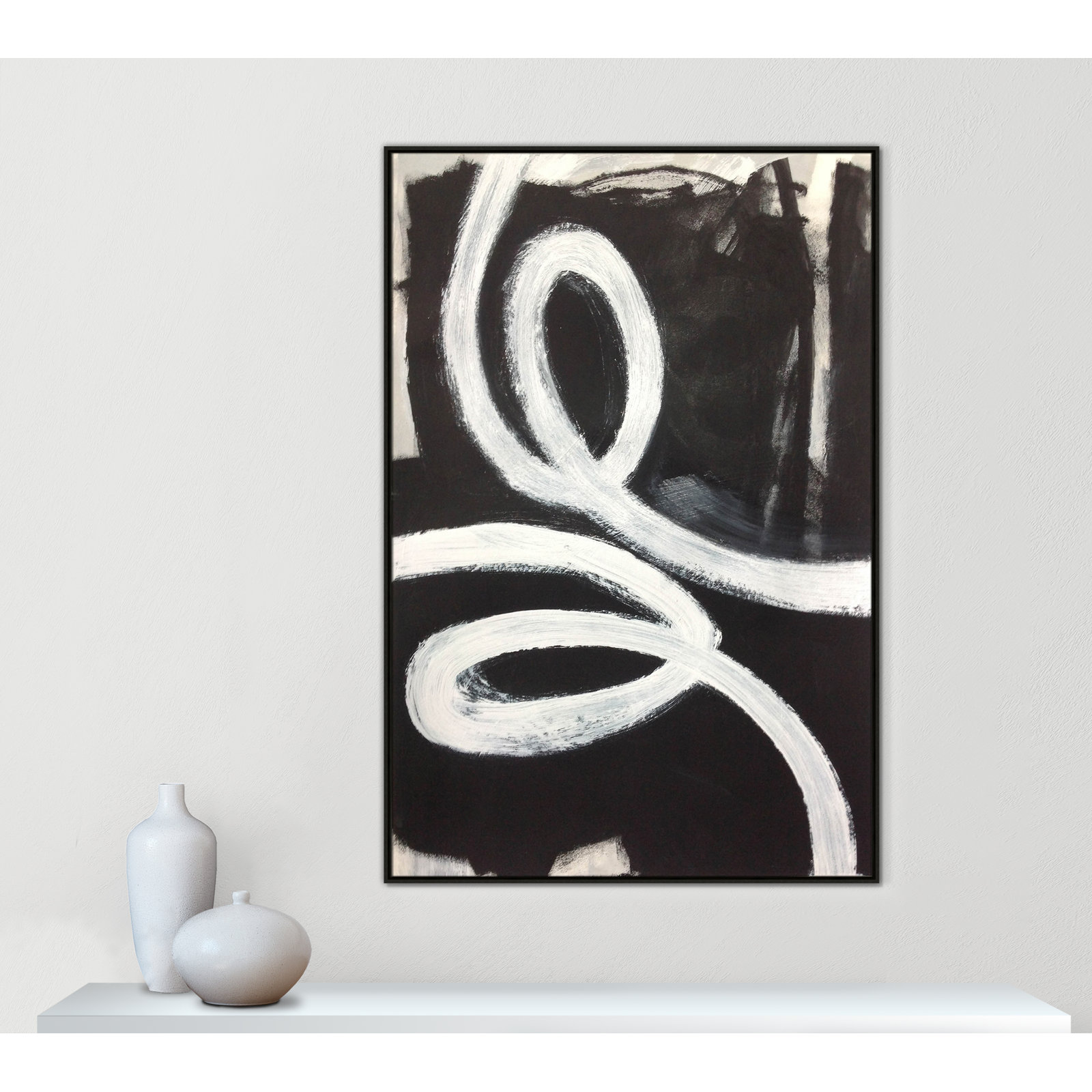Ansonia Swirly Swirls I by , No, Espresso Floater Framed, 61.5" H x 41.5" W x 2" D
