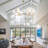 47”w Classic Chandelier With White Linen Shades-1168848332