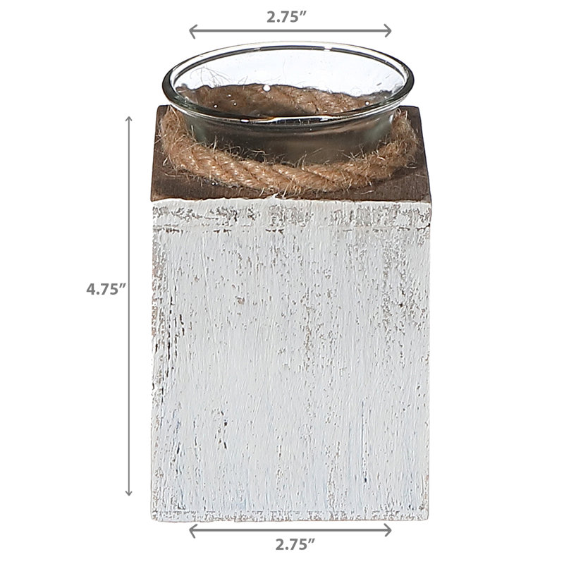 Photophore en bois 4,75 po