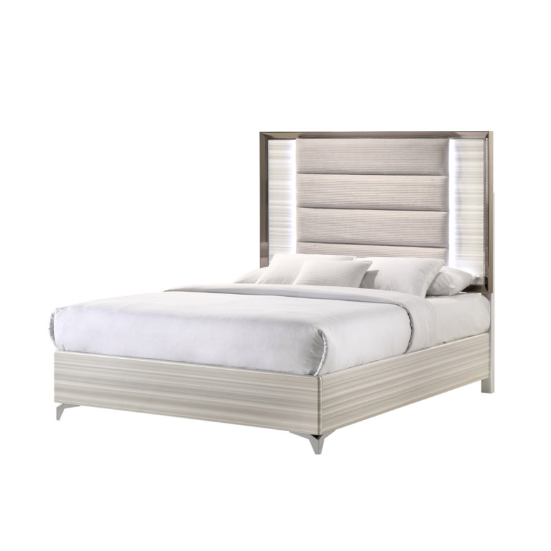 Lit Star Star blanc avec DEL, Grand lit