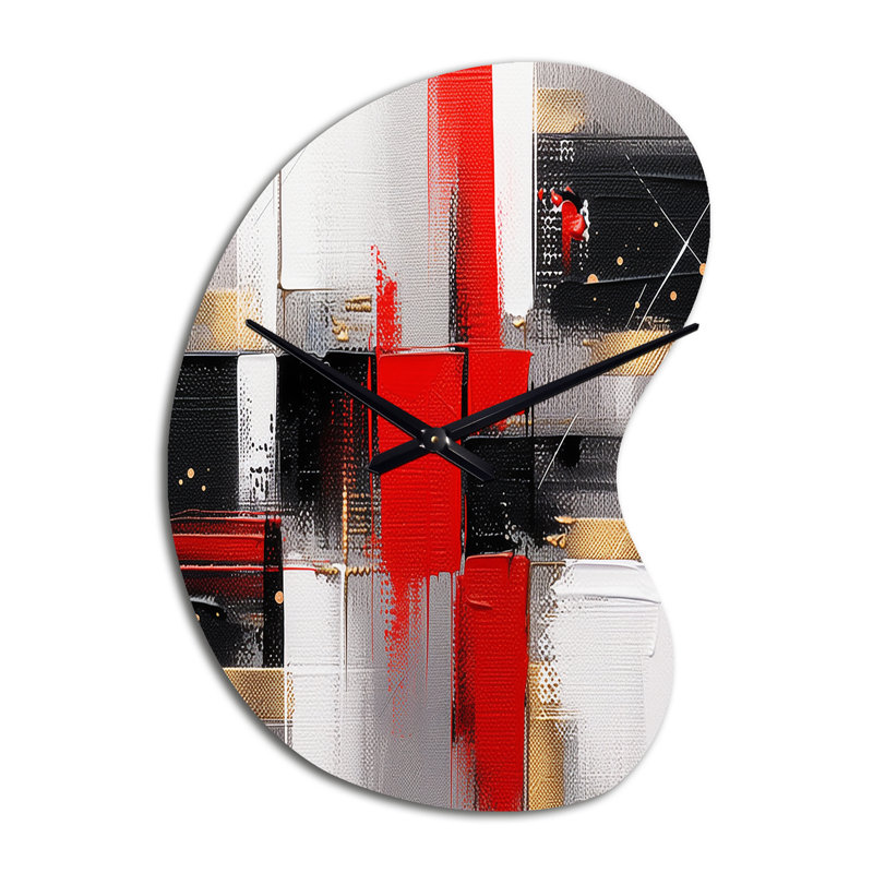 Horloge murale cubique rouge et rouge I, Petit