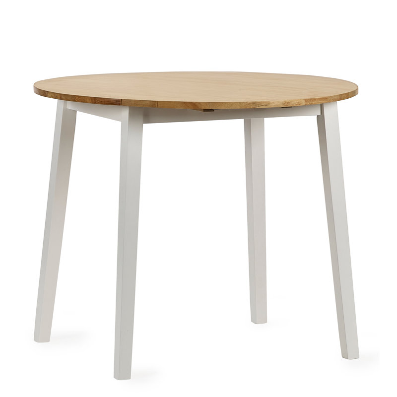 Hayasdan Extendable Solid Wood Dining Table, Brown/White