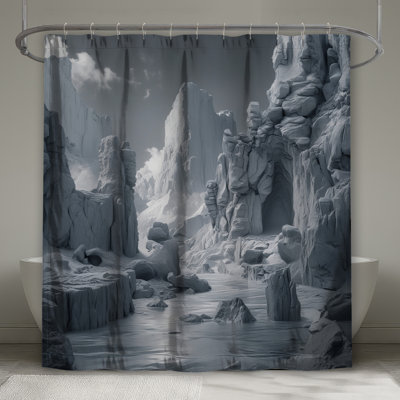 Rideaux de douche Frozen Mountain Landscape Extra Long