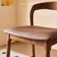 Chaise d'appoint à dossier bas en noyer (ensemble de 2)-1755585193