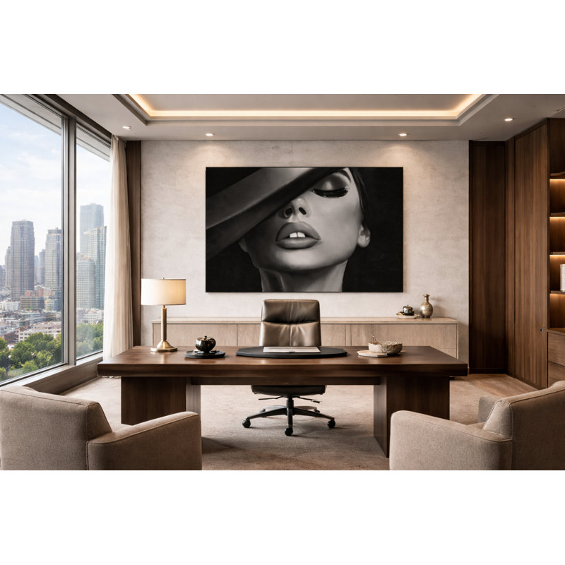 Velvet Interruption Framed Canvas Wall Art by Kasian Art Studio - Black Frame, Black