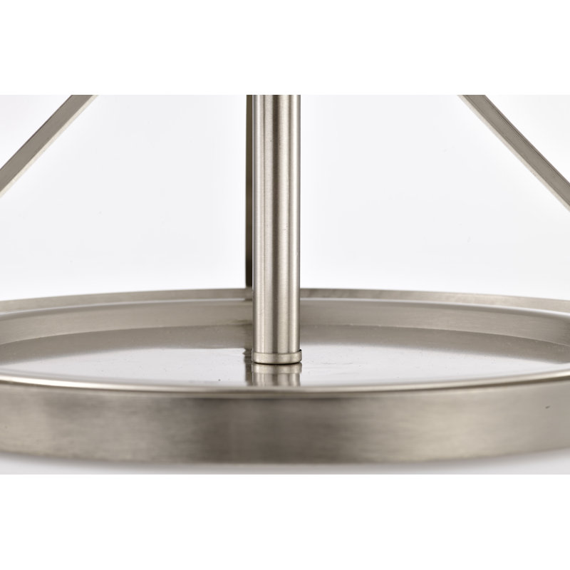 Plafonnier semi-encastré en verre Sharieka, Nickel brossé