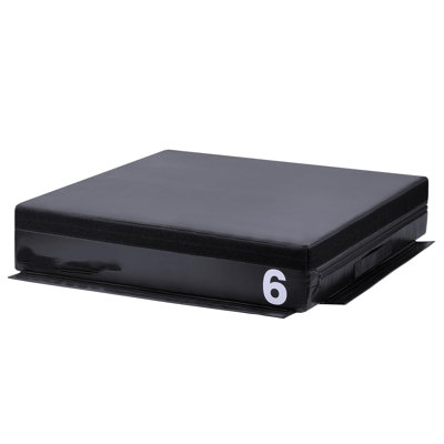 Stackable Soft Foam Plyometric Jump Box 6 Inch, Non-Slip Vinyl Adjustable Step-Up Trainer Supports 500 LBS for HIIT, Box Jumps & Full Body Home Gym Training