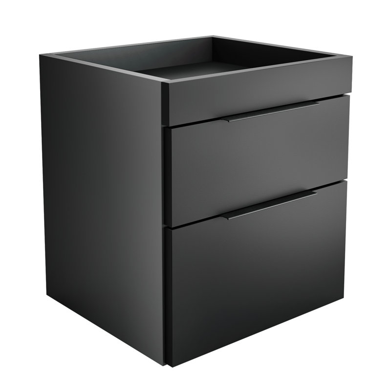 Table de chevet double à profil bas Capri, Noir