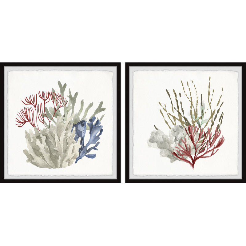 " Seaweed And Corals " 2 - Pieces Painting Print
