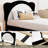 Twin Upholstered Bed Frame for Kids, Black+White