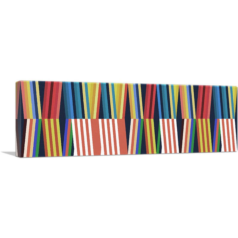 Livres de style Mid-Century moderne - reproduction d'art graphique sur toile tendue, H 16 po x l 48 po x 1,5 po