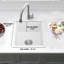 Évier de cuisine encastré à une cuve en quartz composite granit 18 x 16 pouces-101596166