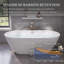 Baignoire de trempage autoportante en acrylique blanc brillant 55 po. X 29 po.-132866692