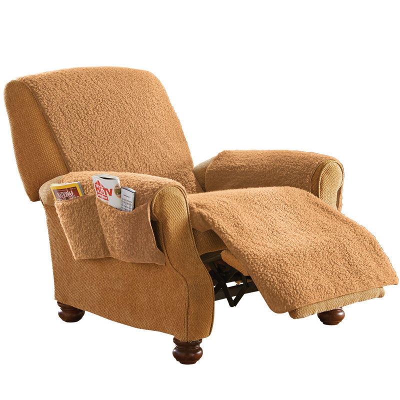 Housse pour fauteuil inclinable à coussins carrés/rectangulaires, Brun clair