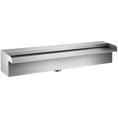 Pool Fountain Stainless Steel Pool Waterfall Spillway with Pipe Connector Rectangular Garden Outdoor