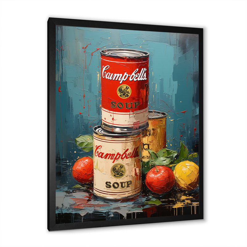 Pop Art, impression sur toile Pop Art Soup, Popart Soup Sensation, Cadre photo noir, H 40 po x l 30 po x P 1,5 po