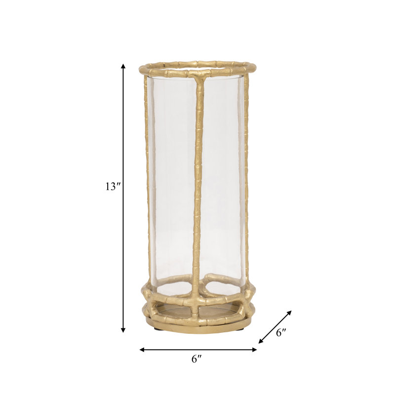 Porte-bougie moderne pour ouragan avec pilier Modern, H 13 po x l 6 po x P 6 po