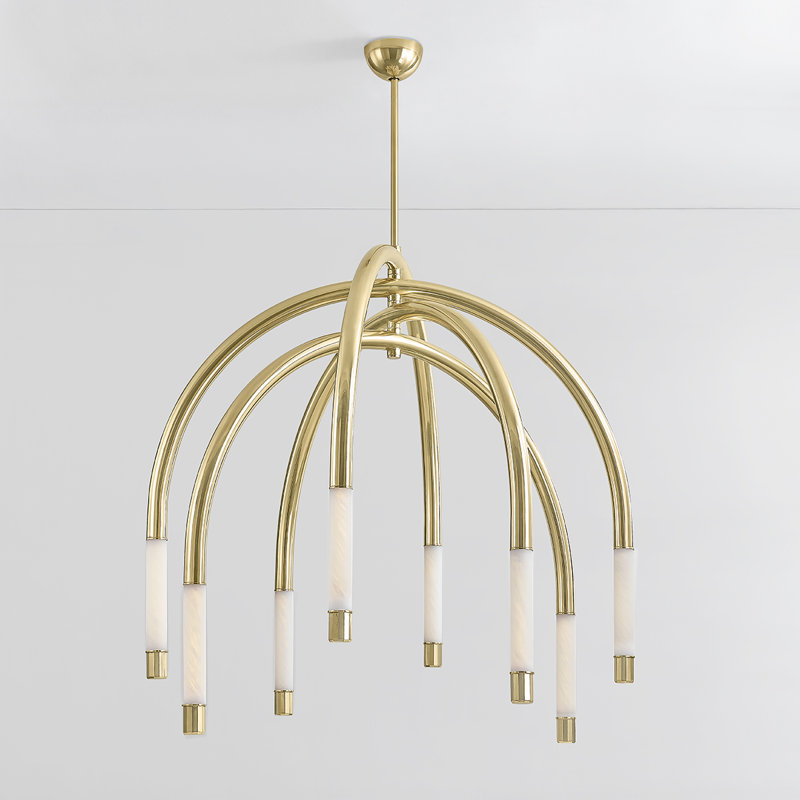 Zeme Dimmable LED Teardrop Chandelier by Noz Nozawa for Corbett Lighting, 100" H x 6" W x 6" D