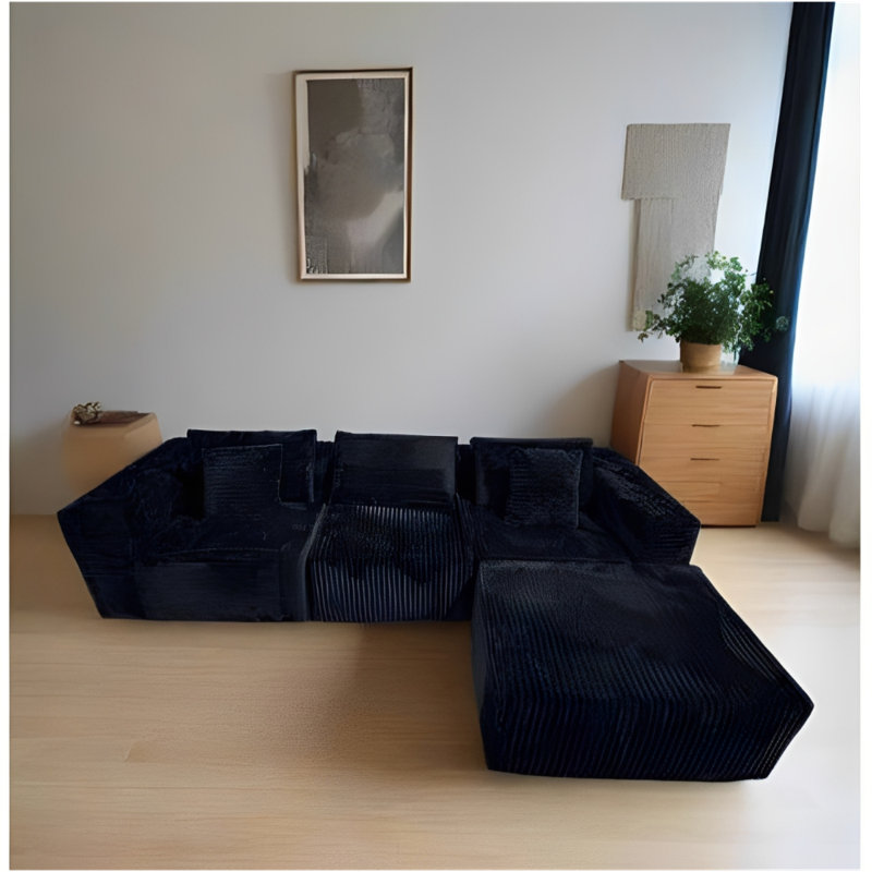 Canapé contemporain 3 places avec métrage, Argent argent